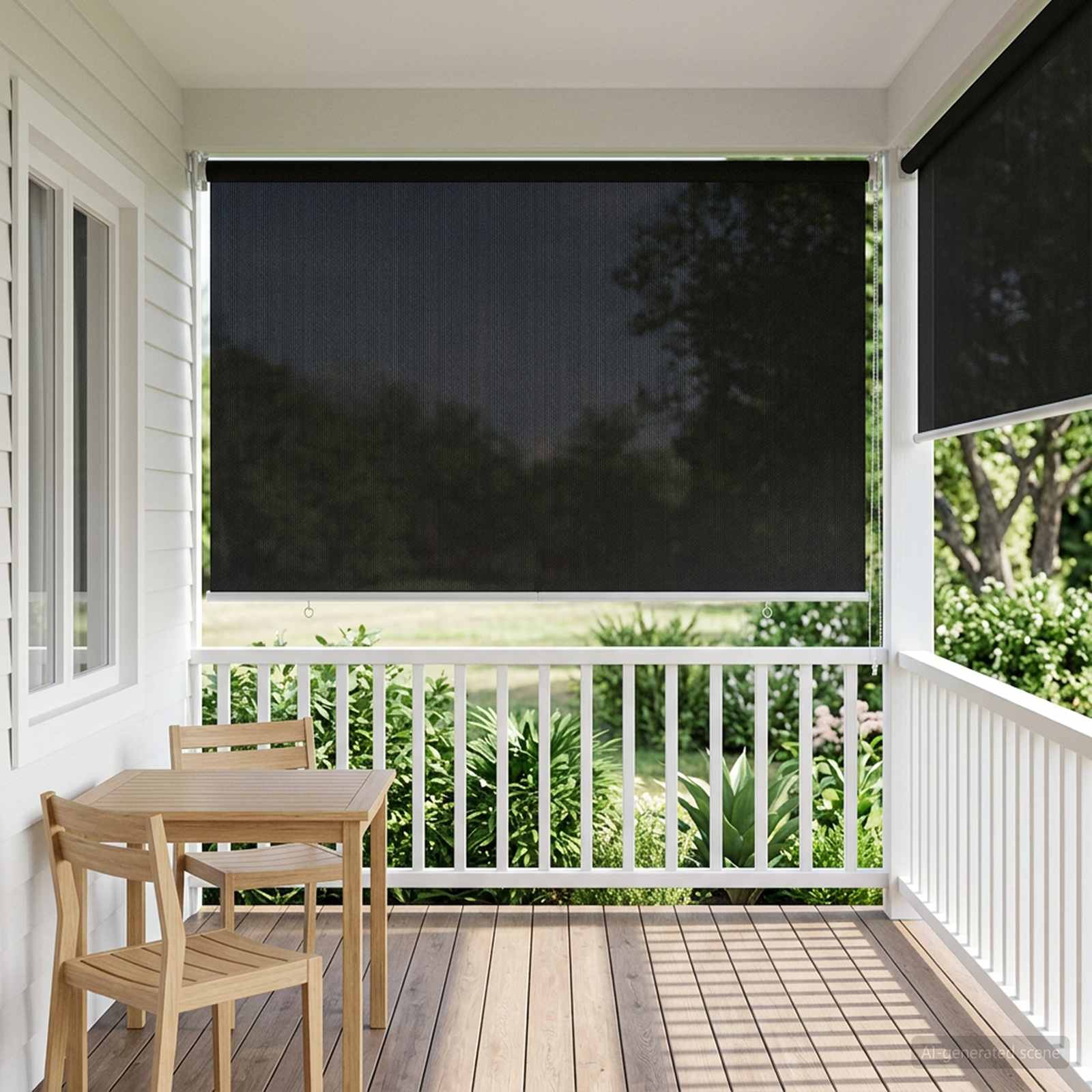 vidaXL Outdoor Roller Blind 90% UV Block Black 200 x 140 cm HDPE 3