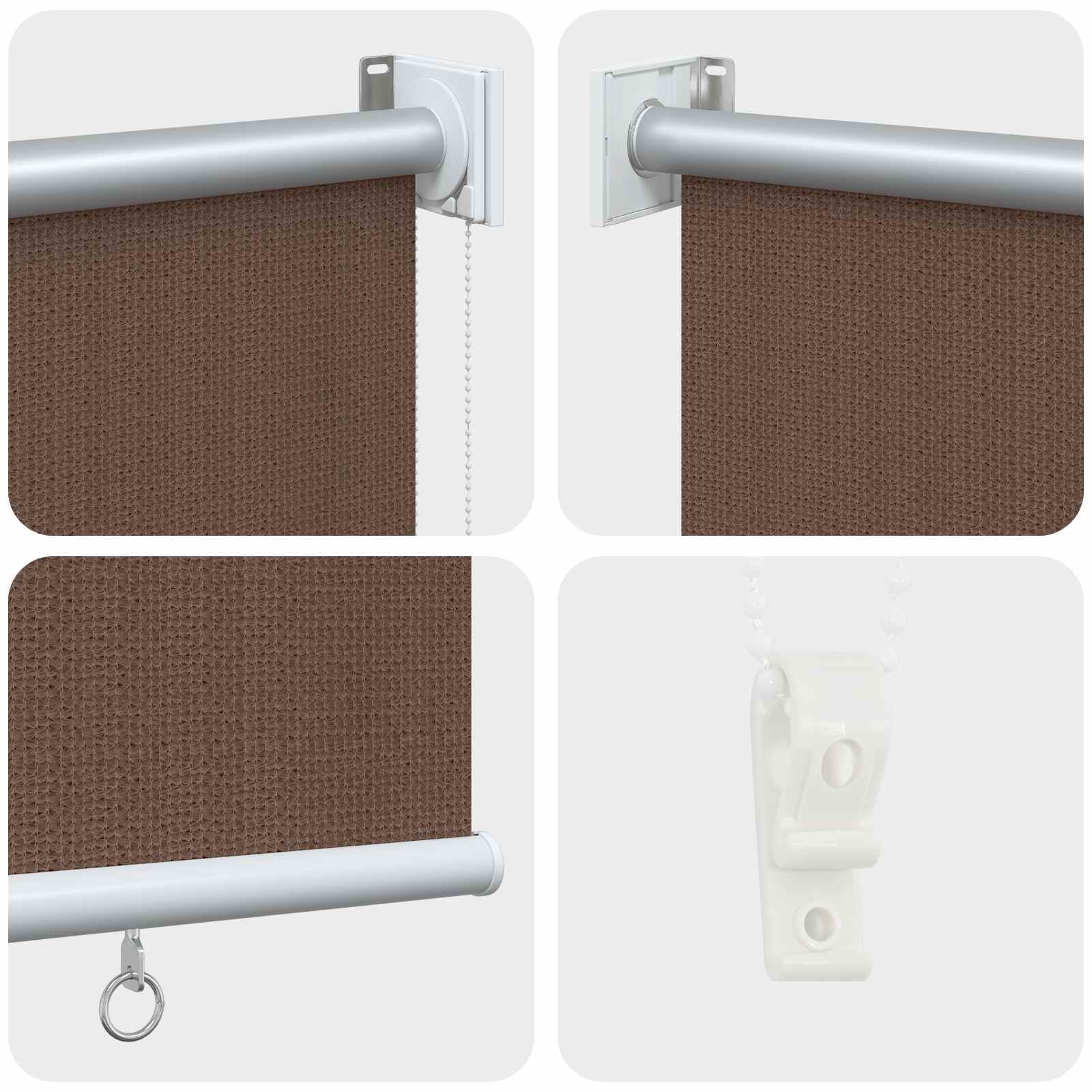 vidaXL Outdoor Roller Blind 90% UV Block Taupe 120 x 140 cm HDPE 6