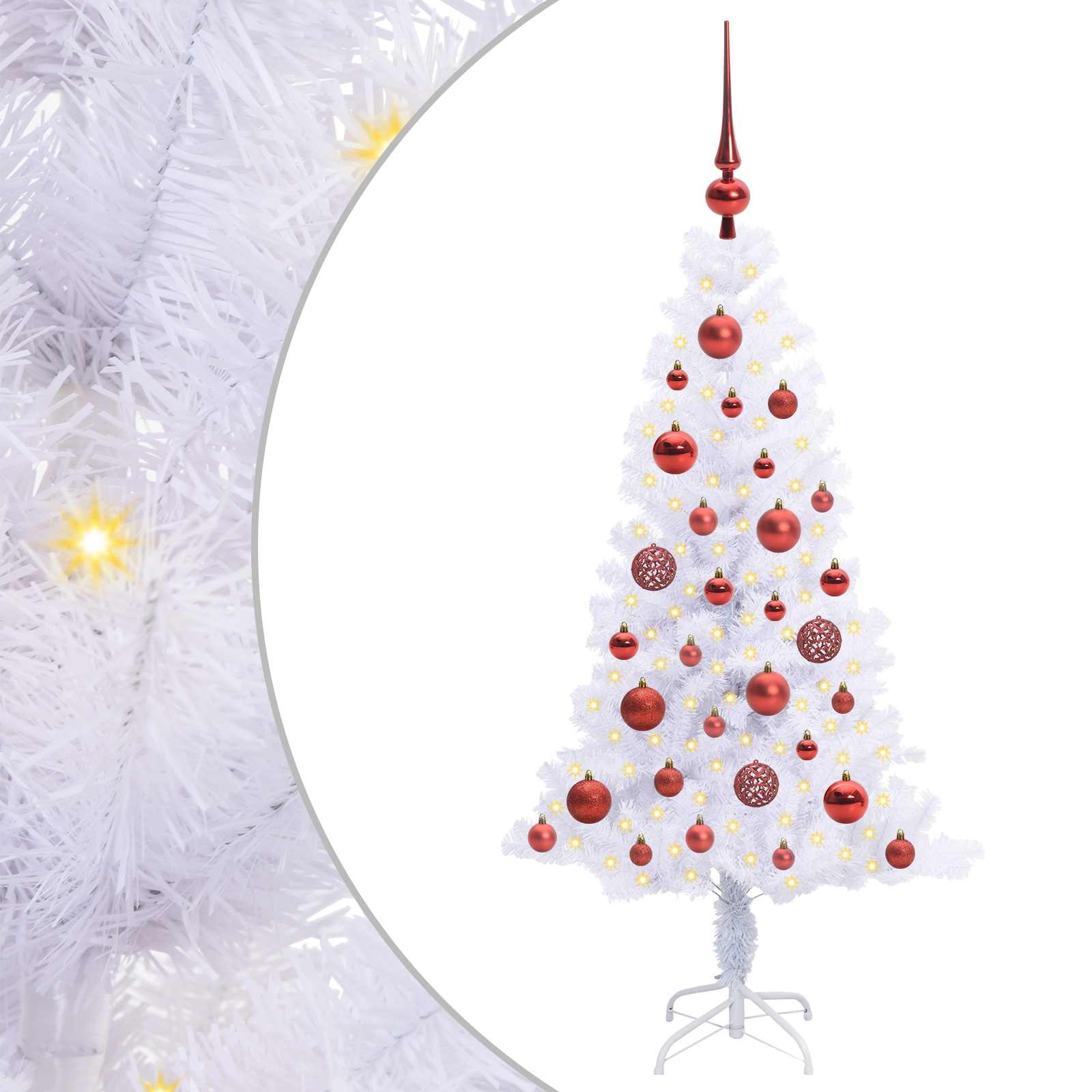 vidaXL Artificial Christmas Tree with Stand White 120 cm PVC and Steel 2