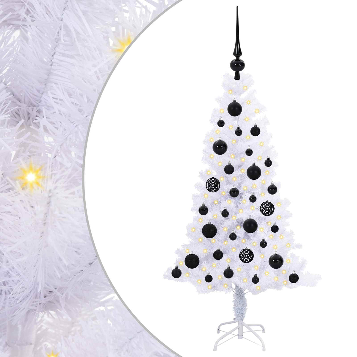 vidaXL Artificial Christmas Tree with Stand White 120 cm PVC and Steel 2