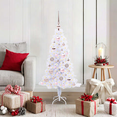 vidaXL Artificial Christmas Tree with Stand White 120 cm PVC and Steel 1