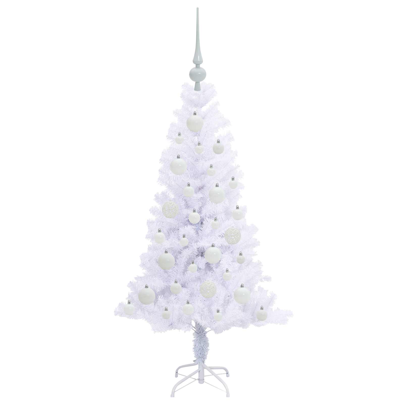 vidaXL Artificial Christmas Tree with Stand White 120 cm PVC and Steel 4