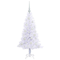 vidaXL Artificial Christmas Tree with Stand White 120 cm PVC and Steel 4
