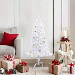 vidaXL Artificial Christmas Tree with Stand White 120 cm PVC and Steel 1