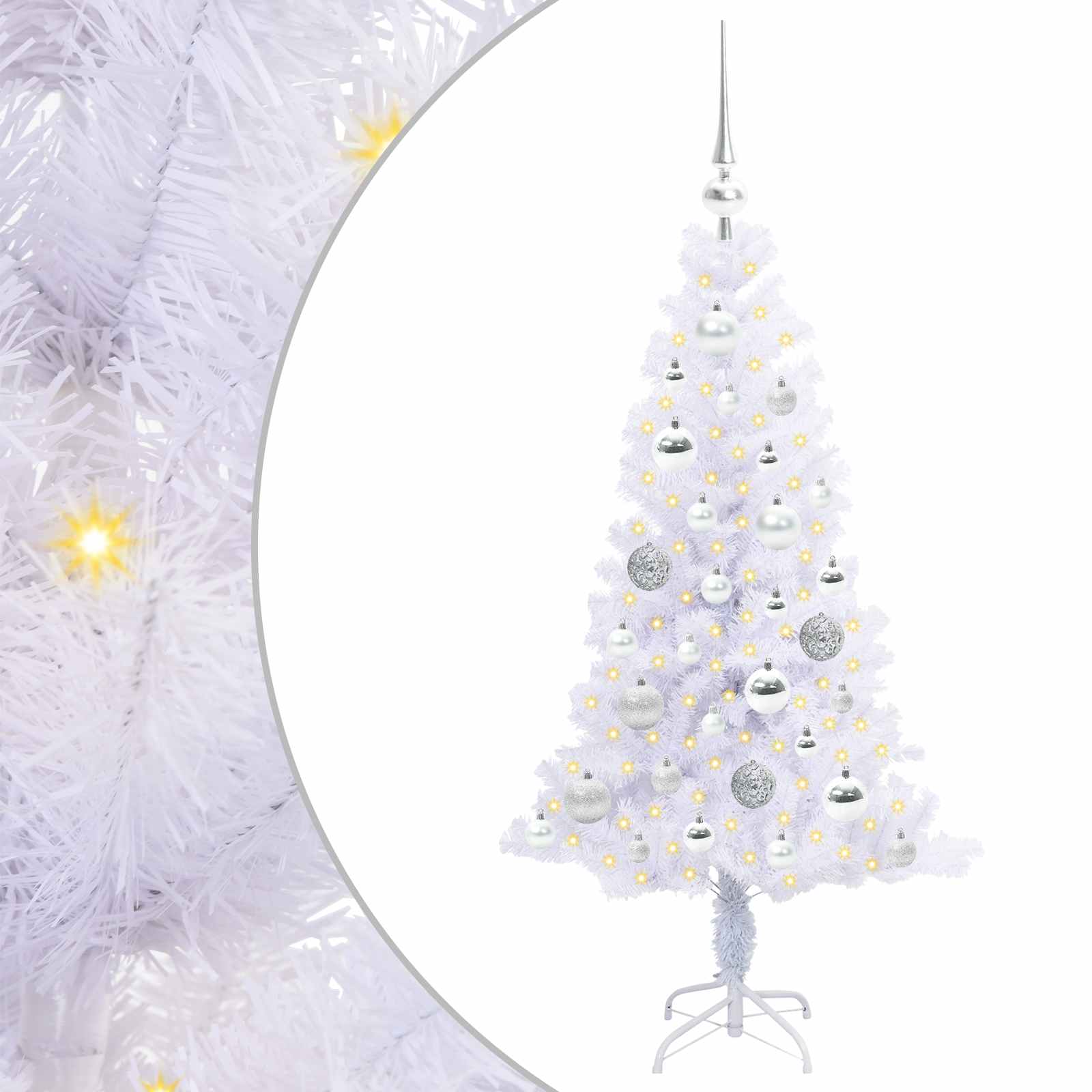 vidaXL Artificial Christmas Tree with Stand White 120 cm PVC and Steel 2