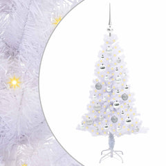 vidaXL Artificial Christmas Tree with Stand White 120 cm PVC and Steel 2