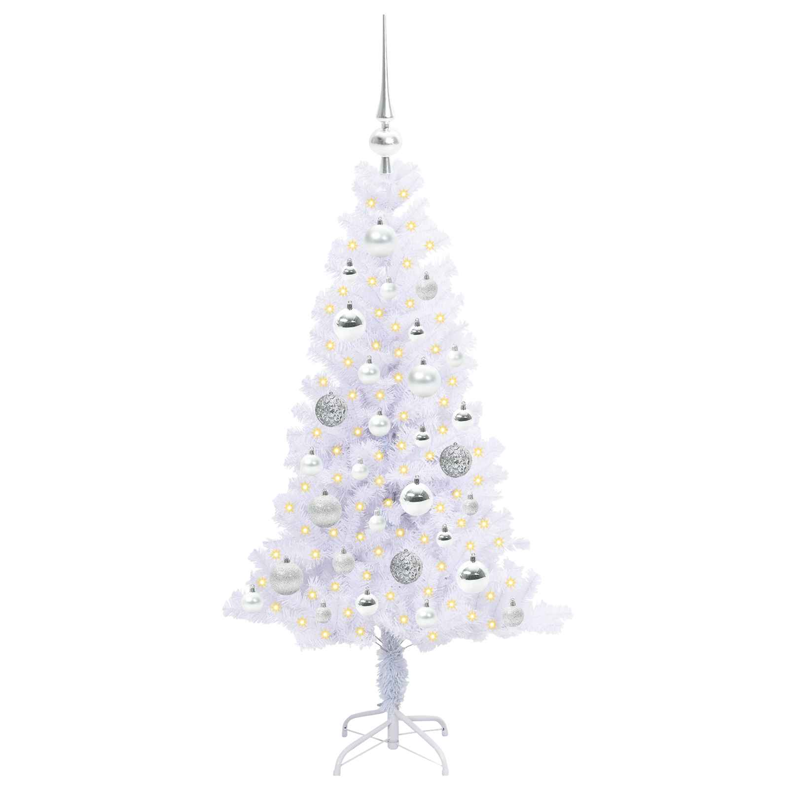 vidaXL Artificial Christmas Tree with Stand White 120 cm PVC and Steel 3