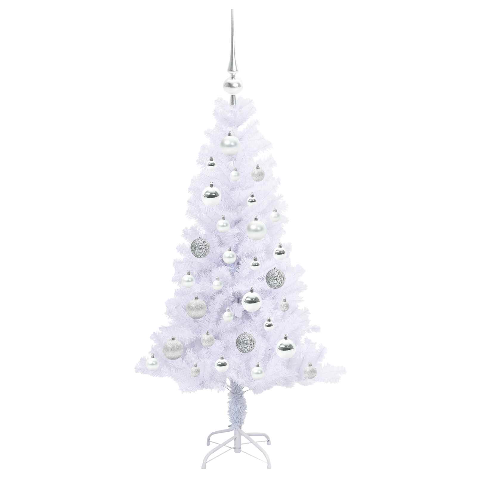 vidaXL Artificial Christmas Tree with Stand White 120 cm PVC and Steel 4