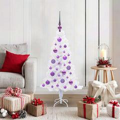 vidaXL Artificial Christmas Tree with Stand White 120 cm PVC and Steel 1
