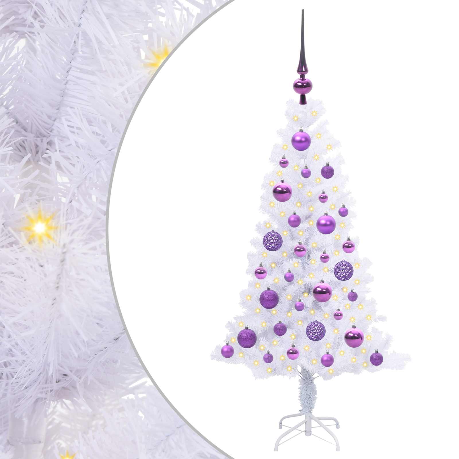 vidaXL Artificial Christmas Tree with Stand White 120 cm PVC and Steel 2