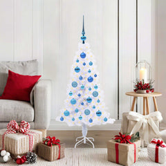 vidaXL Artificial Christmas Tree with Stand White 120 cm PVC and Steel 1