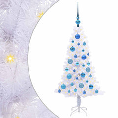 vidaXL Artificial Christmas Tree with Stand White 120 cm PVC and Steel 2