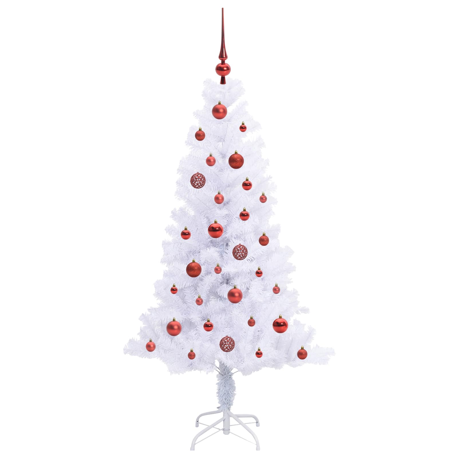 vidaXL Artificial Christmas Tree with Stand White 150 cm PVC and Steel 4