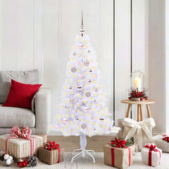 vidaXL Artificial Christmas Tree with Stand White 150 cm PVC and Steel 1