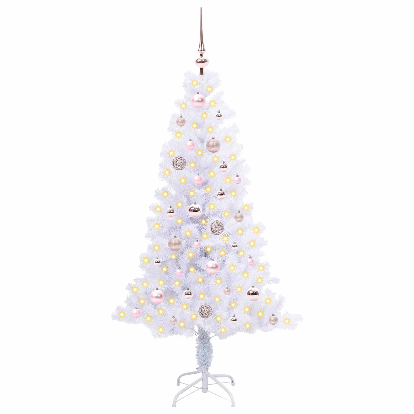 vidaXL Artificial Christmas Tree with Stand White 150 cm PVC and Steel 3