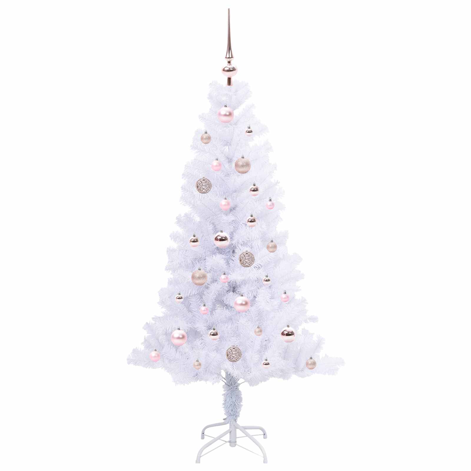 vidaXL Artificial Christmas Tree with Stand White 150 cm PVC and Steel 4