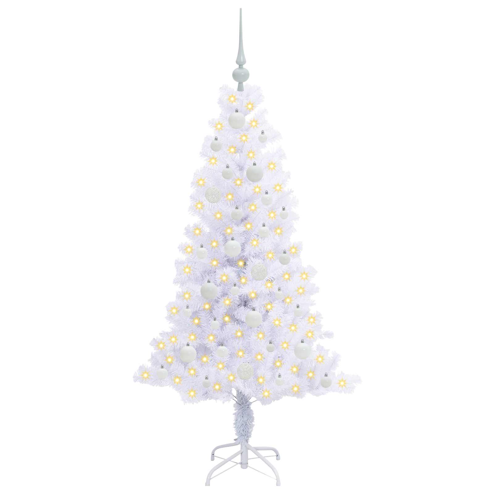vidaXL Artificial Christmas Tree with Stand White 150 cm PVC and Steel 3