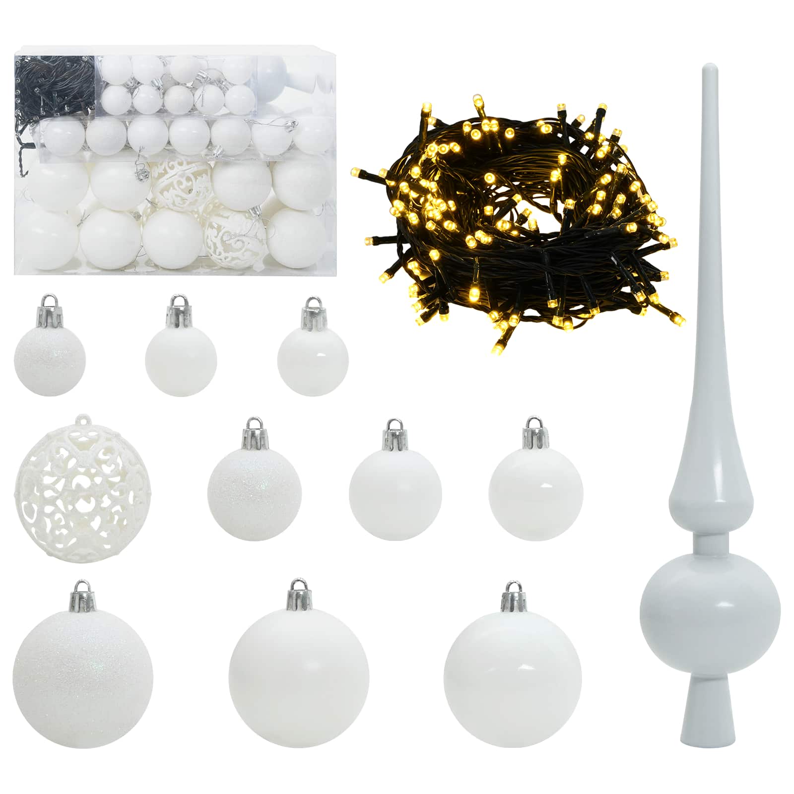 vidaXL Artificial Christmas Tree with Stand White 150 cm PVC and Steel 6