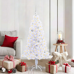 vidaXL Artificial Christmas Tree with Stand White 150 cm PVC and Steel 1