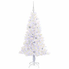 vidaXL Artificial Christmas Tree with Stand White 150 cm PVC and Steel 3