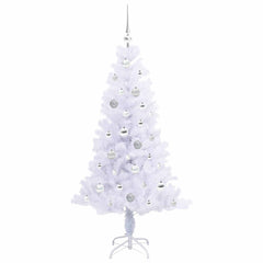 vidaXL Artificial Christmas Tree with Stand White 150 cm PVC and Steel 4