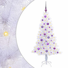 vidaXL Artificial Christmas Tree with Stand White 150 cm PVC and Steel 2