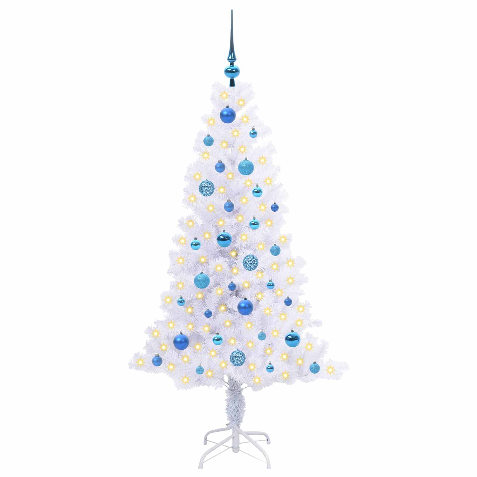 vidaXL Artificial Christmas Tree with Stand White 150 cm PVC and Steel 3