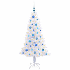 vidaXL Artificial Christmas Tree with Stand White 150 cm PVC and Steel 3
