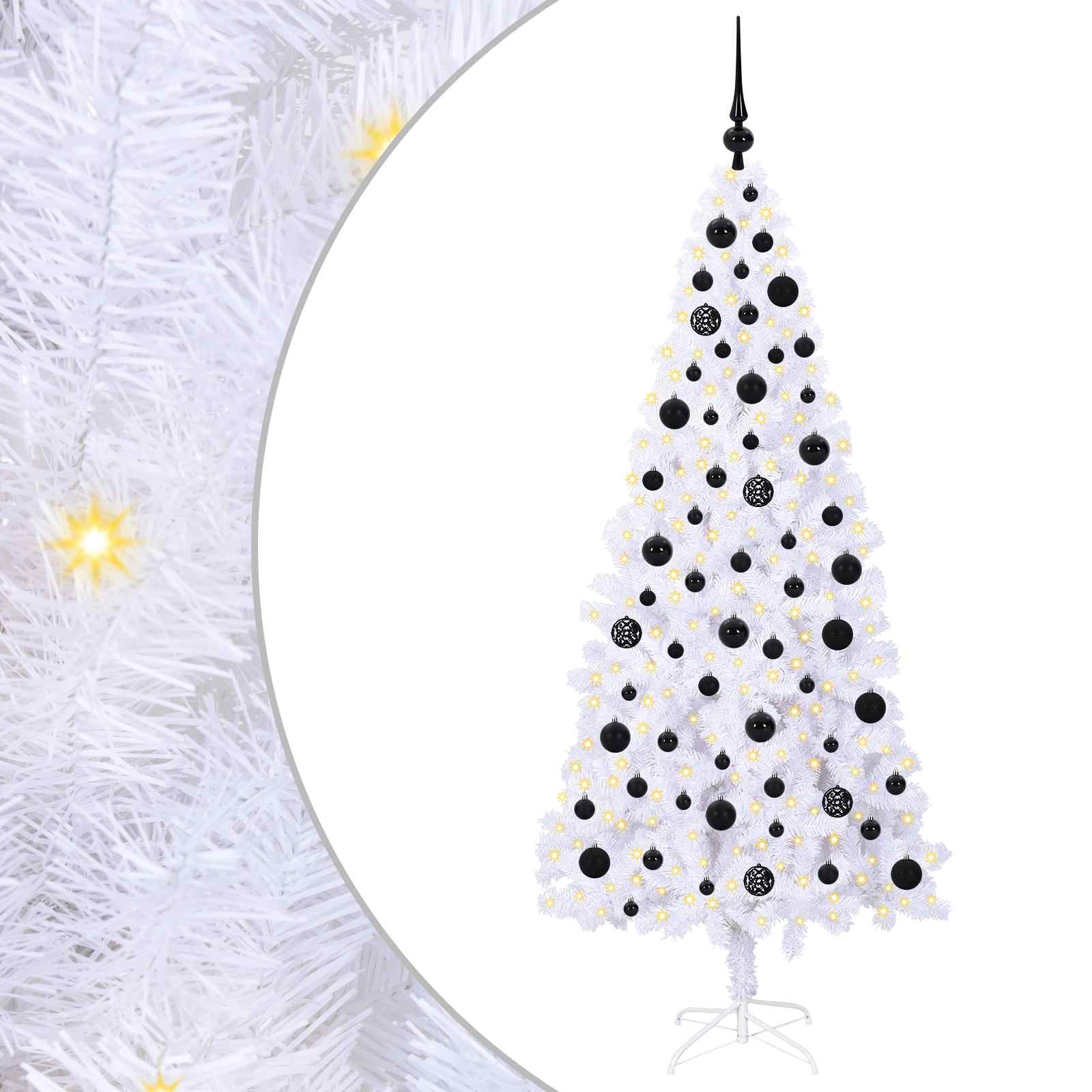 vidaXL Artificial Christmas Tree with Stand White 180 cm PVC and Steel 2