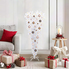 vidaXL Artificial Christmas Tree with Stand White 120 cm PVC and Steel 1