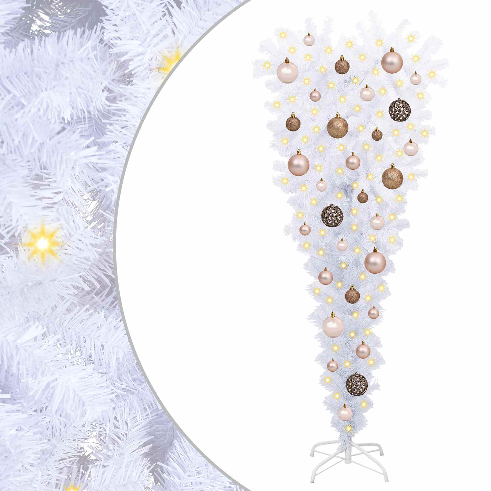 vidaXL Artificial Christmas Tree with Stand White 120 cm PVC and Steel 2