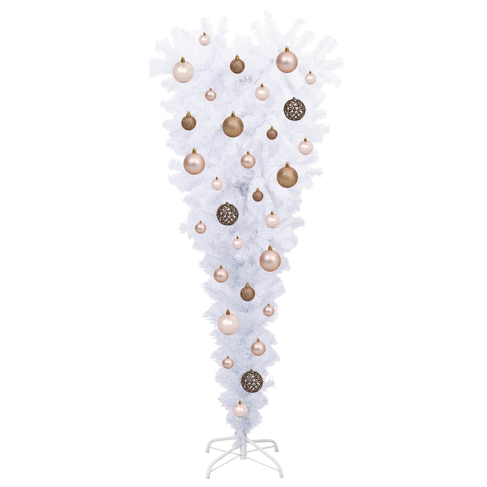 vidaXL Artificial Christmas Tree with Stand White 120 cm PVC and Steel 4