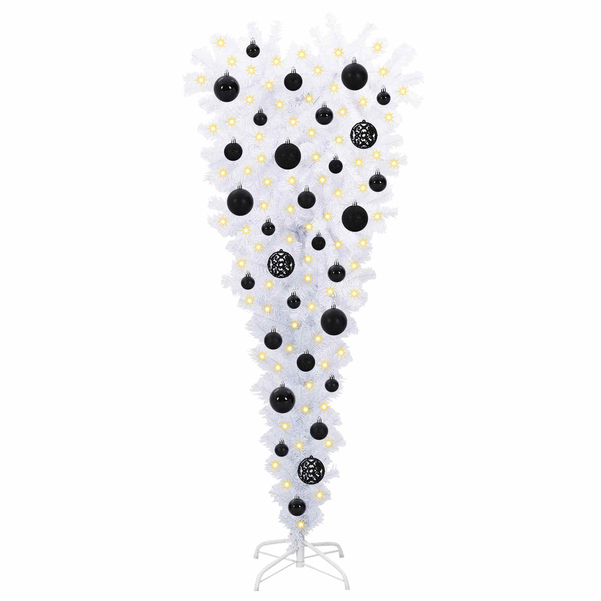 Artificial Christmas Tree with Stand White 120 cm PVC and Steel Black
