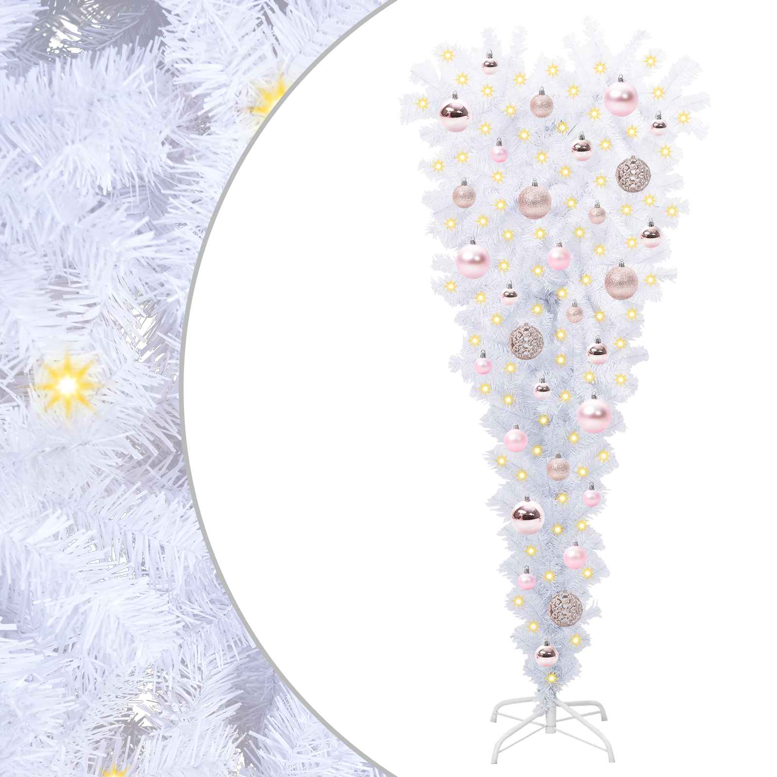 vidaXL Artificial Christmas Tree with Stand White 120 cm PVC and Steel 2
