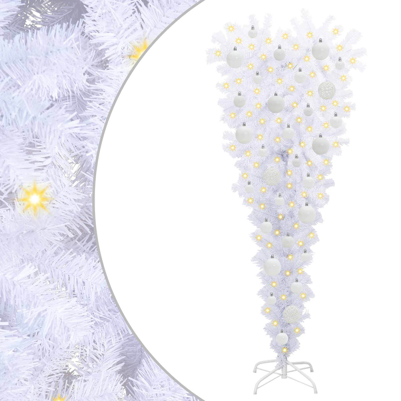 vidaXL Artificial Christmas Tree with Stand White 120 cm PVC and Steel 2