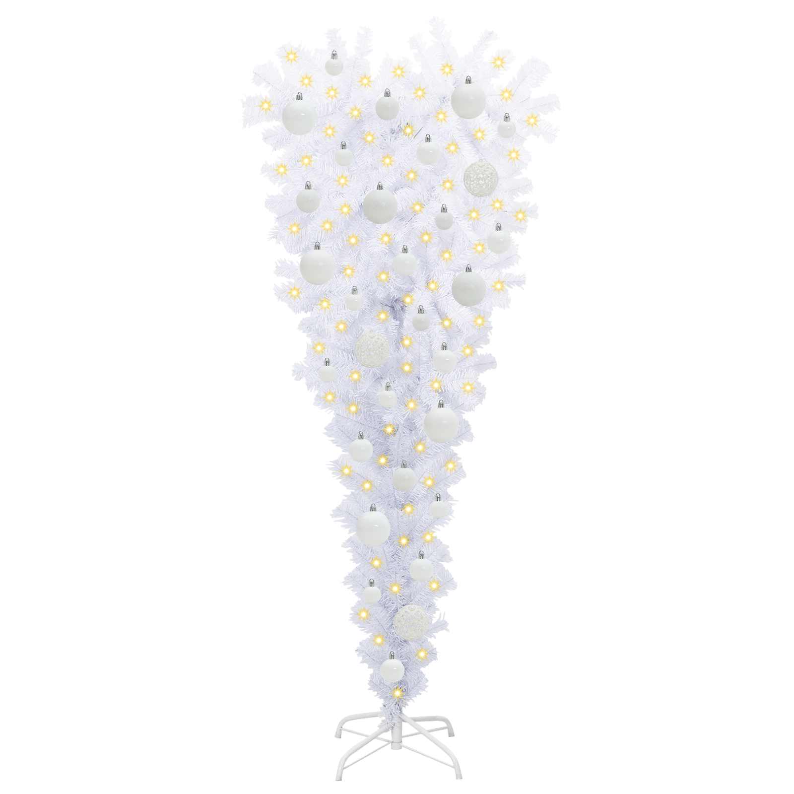 vidaXL Artificial Christmas Tree with Stand White 120 cm PVC and Steel 3
