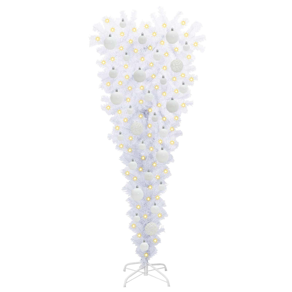 Artificial Christmas Tree with Stand White 120 cm PVC and Steel White