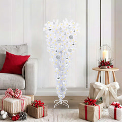 vidaXL Artificial Christmas Tree with Stand White 120 cm PVC and Steel 1