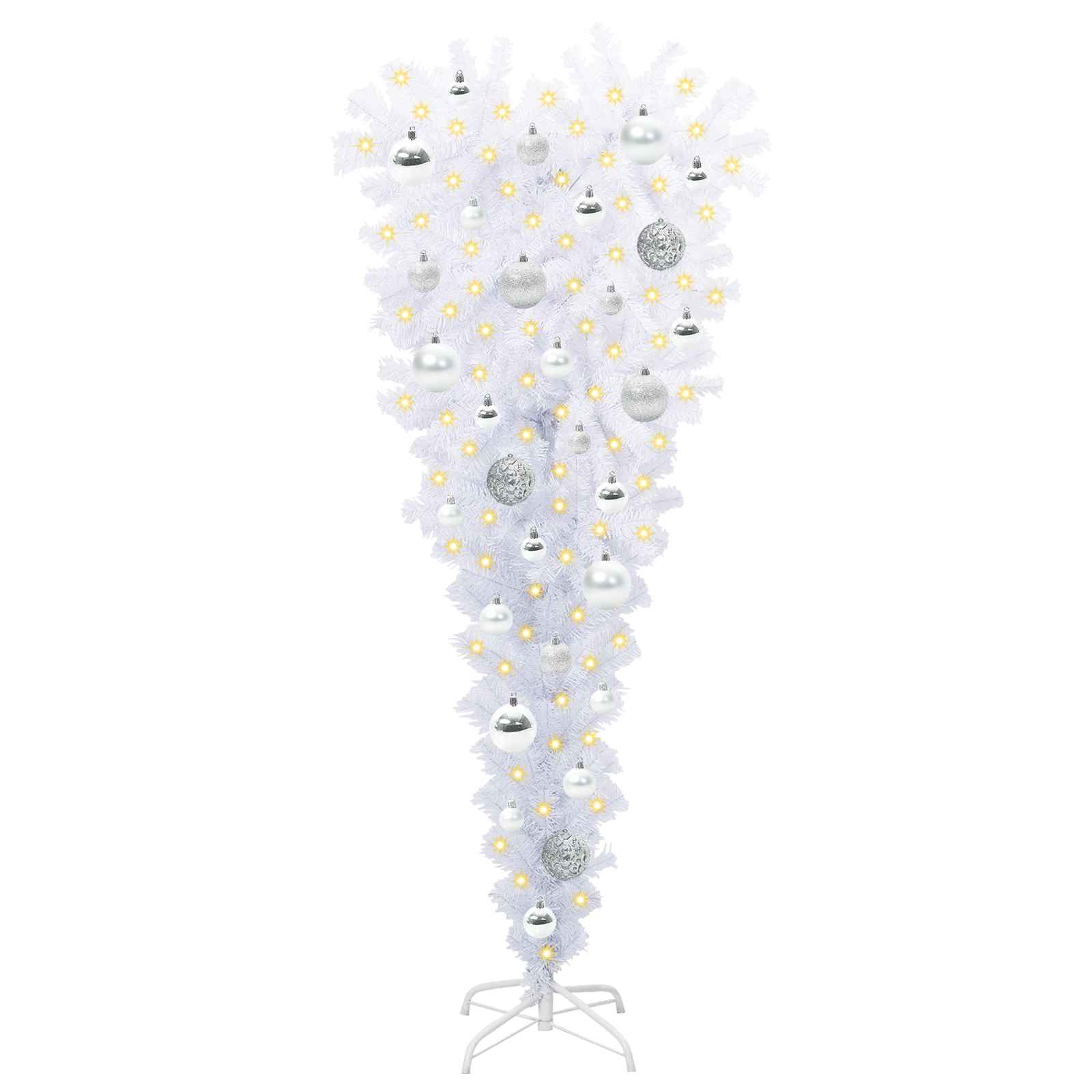 vidaXL Artificial Christmas Tree with Stand White 120 cm PVC and Steel 3