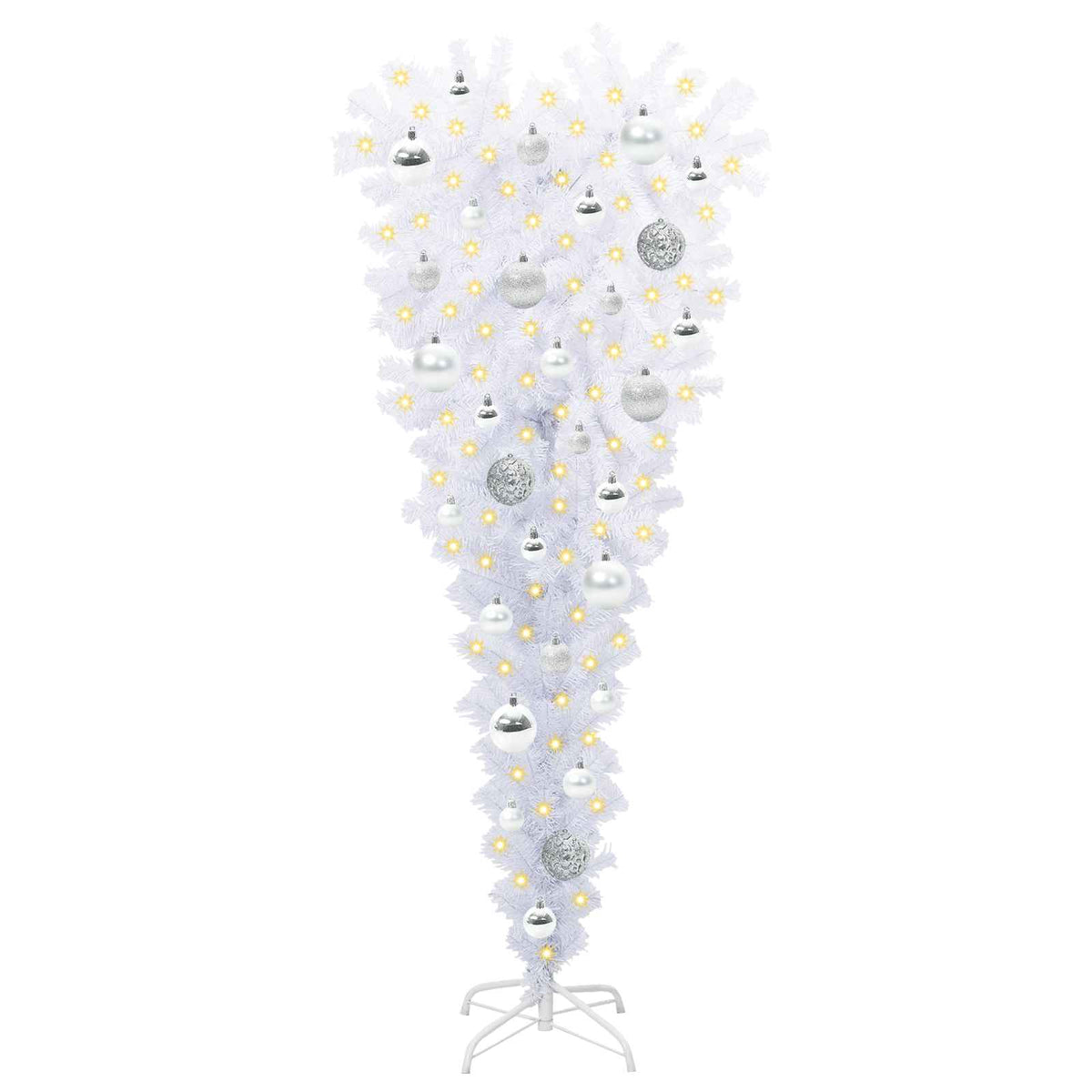 Artificial Christmas Tree with Stand White 120 cm PVC and Steel Silver