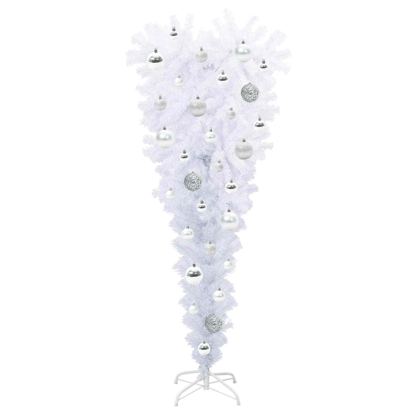 vidaXL Artificial Christmas Tree with Stand White 120 cm PVC and Steel 4