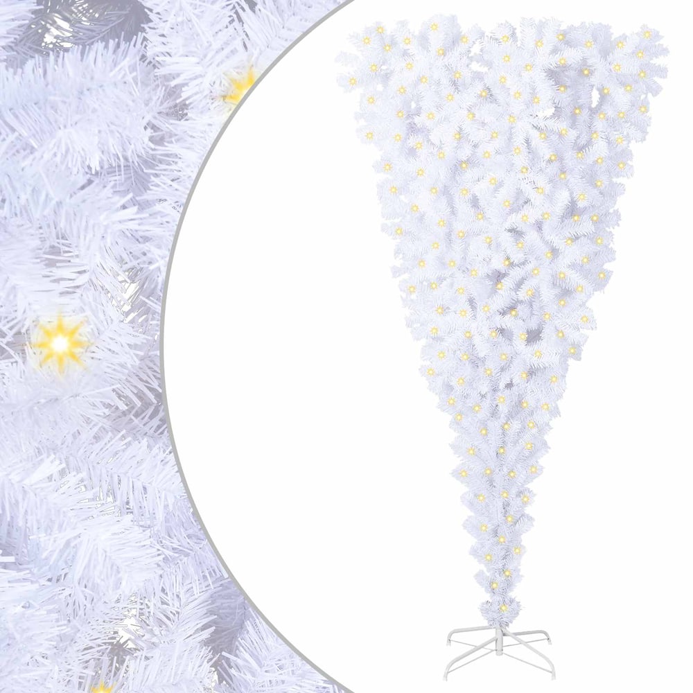 Artificial Christmas Tree with Stand White PVC and Steel 180 cm
