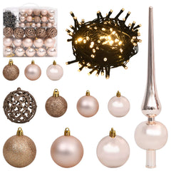 Artificial Christmas Tree with Stand White PVC and Steel Rose and gold 180 cm