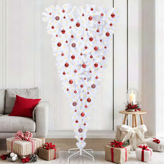 Artificial Christmas Tree with Stand White PVC and Steel Red 210 cm