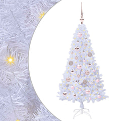 vidaXL Artificial Christmas Tree White 120 cm PVC and Steel 2