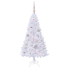 vidaXL Artificial Christmas Tree White 120 cm PVC and Steel 3