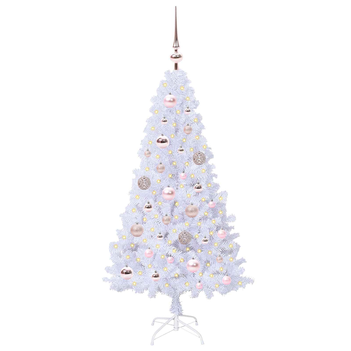 Artificial Christmas Tree White PVC and Steel Pink 120 cm