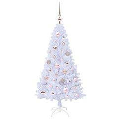 vidaXL Artificial Christmas Tree White 120 cm PVC and Steel 4