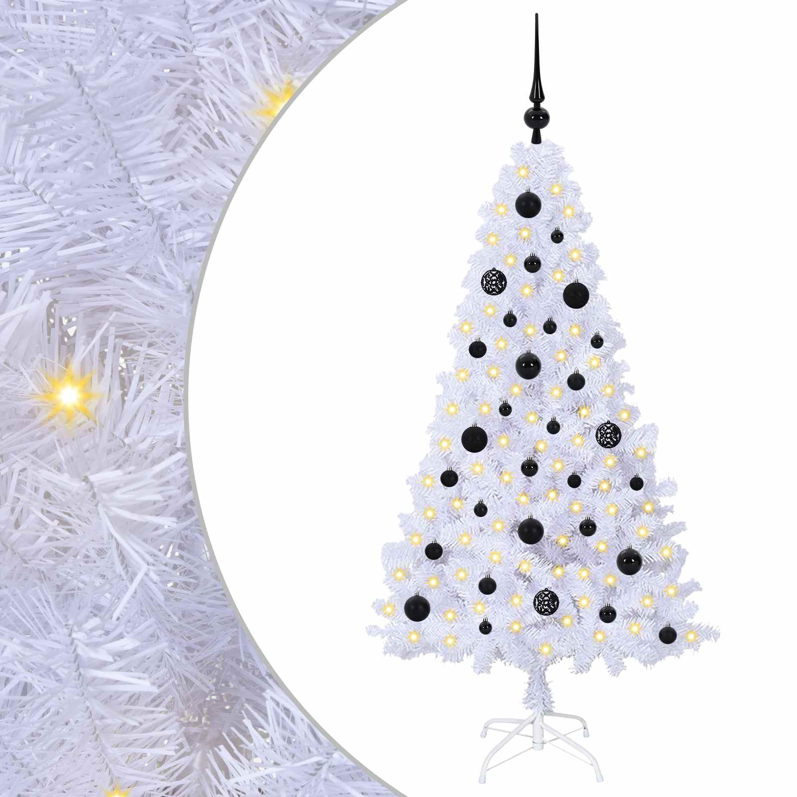 vidaXL Artificial Christmas Tree White 150 cm PVC and Steel 2