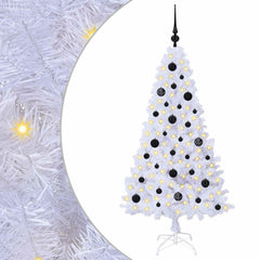 vidaXL Artificial Christmas Tree White 150 cm PVC and Steel 2